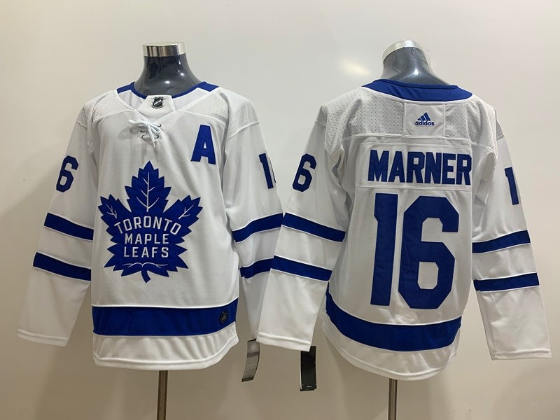 NHL Tonrto Maple Leafs #16 Mitch Marner White with A patch Adidas Jersey