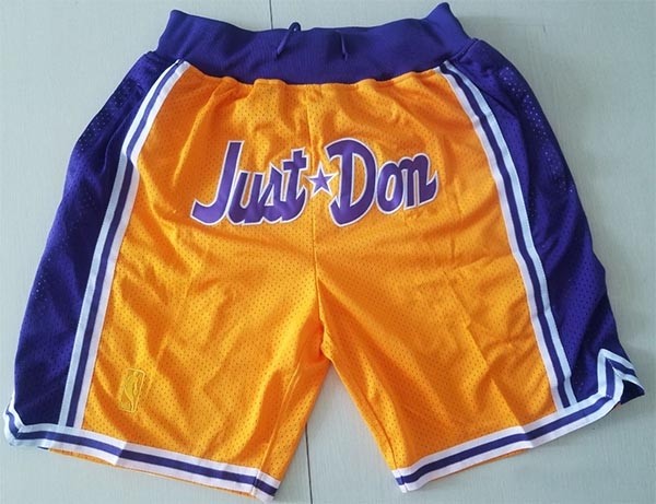 Lakers dense embroidered JD yellow Just don shorts