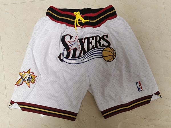 76ers Retro White Just don shorts