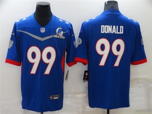 2022 NFC Pro Bowl Los Angeles Rams #99 Aaron Donald Blue Jersey