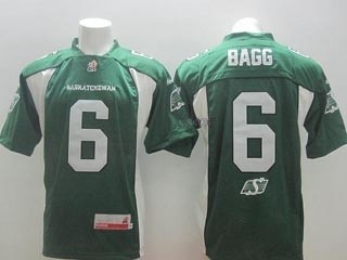 CFL Saskatchewan Roughriders BAGG #6 Green jersey