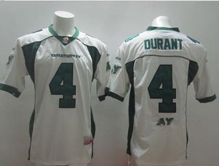 CFL Saskatchewan Roughriders Durant #4 white jersey