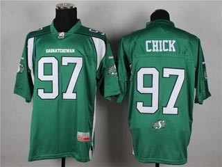 CFL Saskatchewan Roughriders chick #97 green Jersey