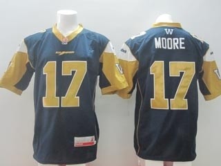 CFL Winnipeg Blue Bombers Moore #17 navy jersey