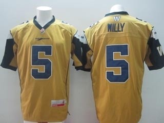 CFL Winnipeg Blue Bombers Willy #5 Yellow jersey