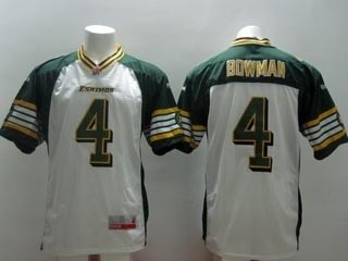 CFL Edmonton Eskimos Bowman #4 white jersey