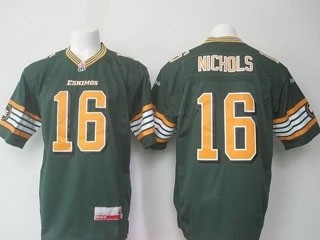 CFL Edmonton Eskimos Nichols #16 Green jersey