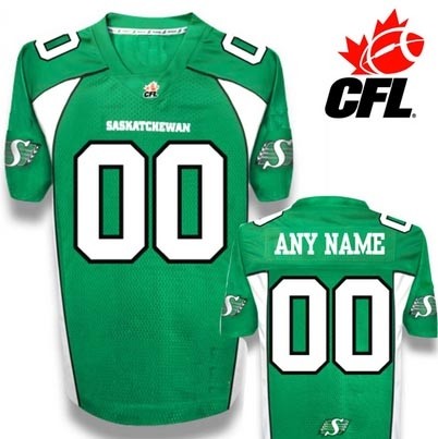 CFL Saskatchewan Roughriders Custom Green jersey(Name and number remark in comment column)