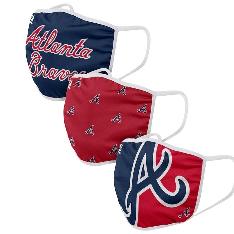 Atlanta Braves Adult Cloth Face Covering 3-Pack