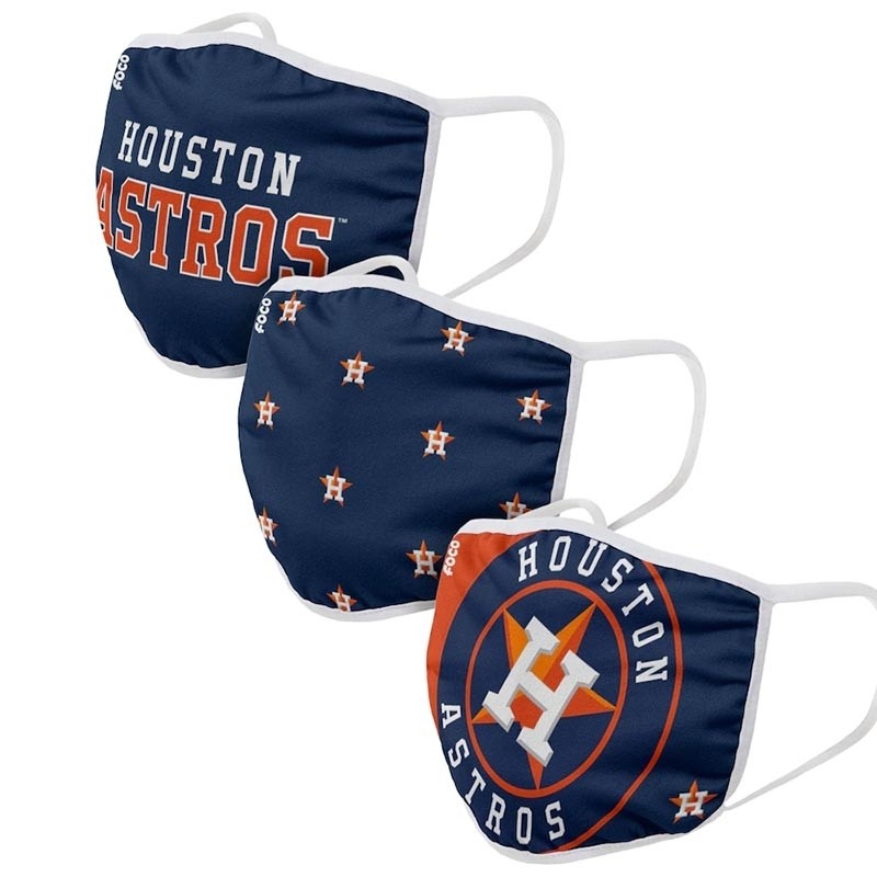 Houston Astros Adult Cloth Face Covering 3-Pack