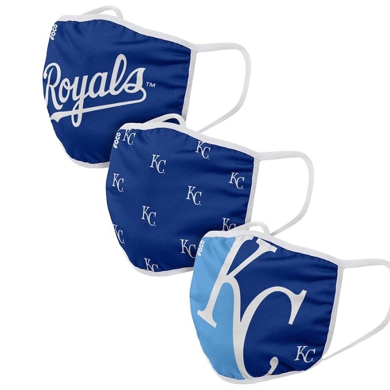 Kansas City Royals Adult Cloth Face Covering 3-Pack