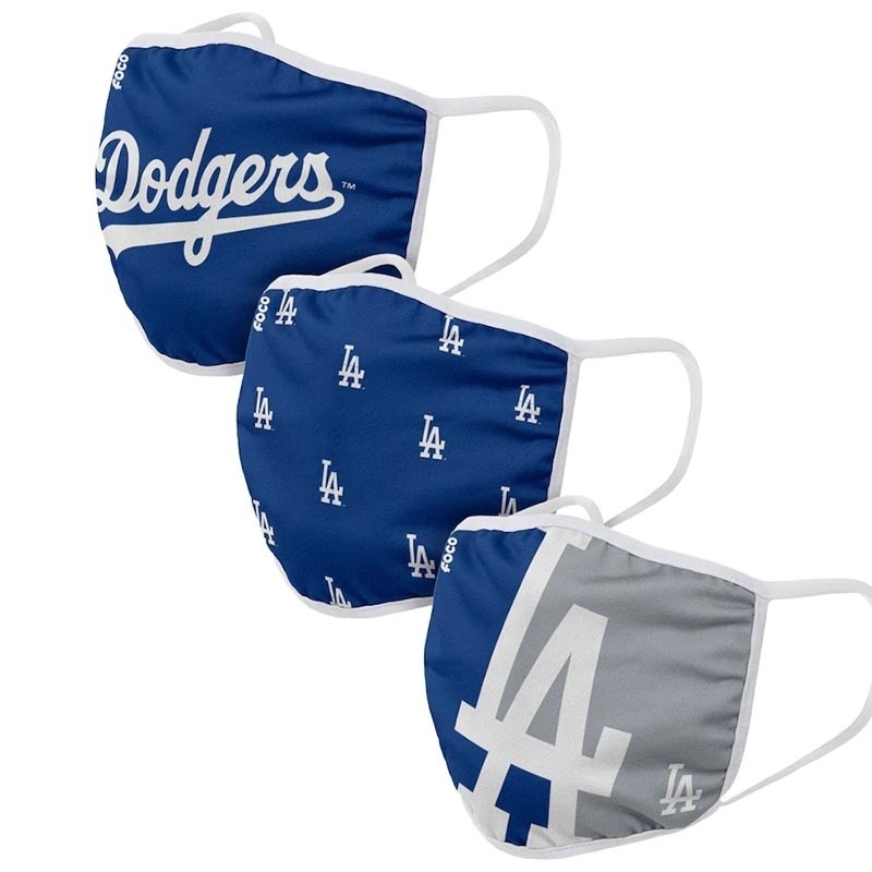 Los Angeles Dodgers Adult Cloth Face Covering 3-Pack