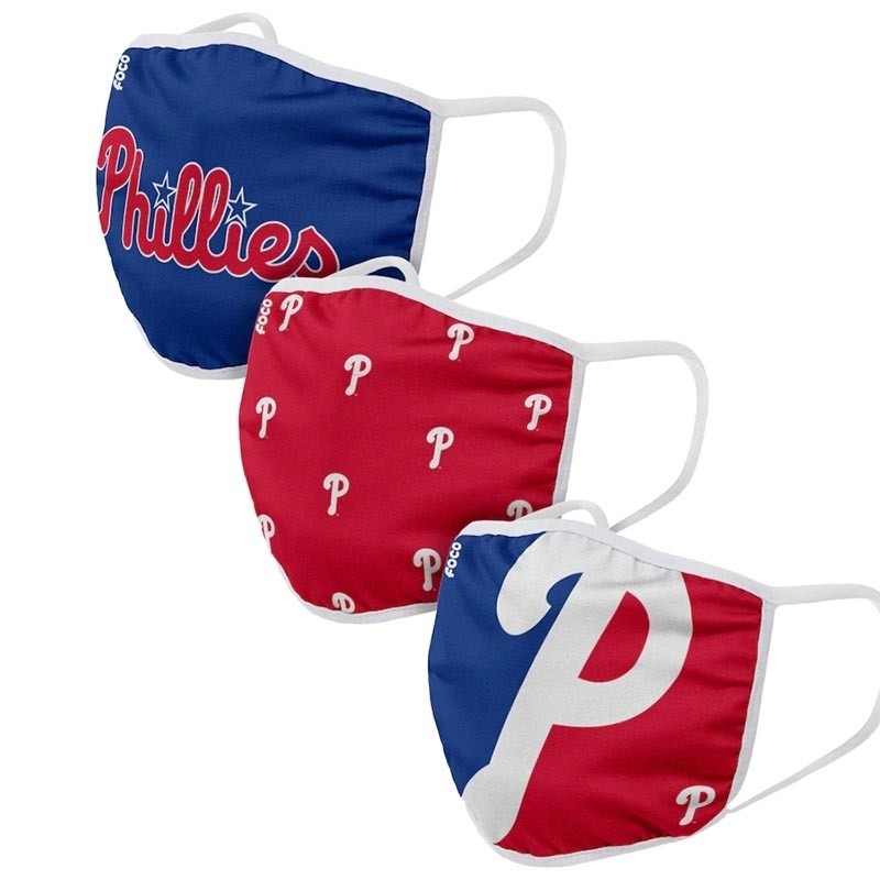 Philadelphia Phillies Adult Cloth Face Covering 3-Pack