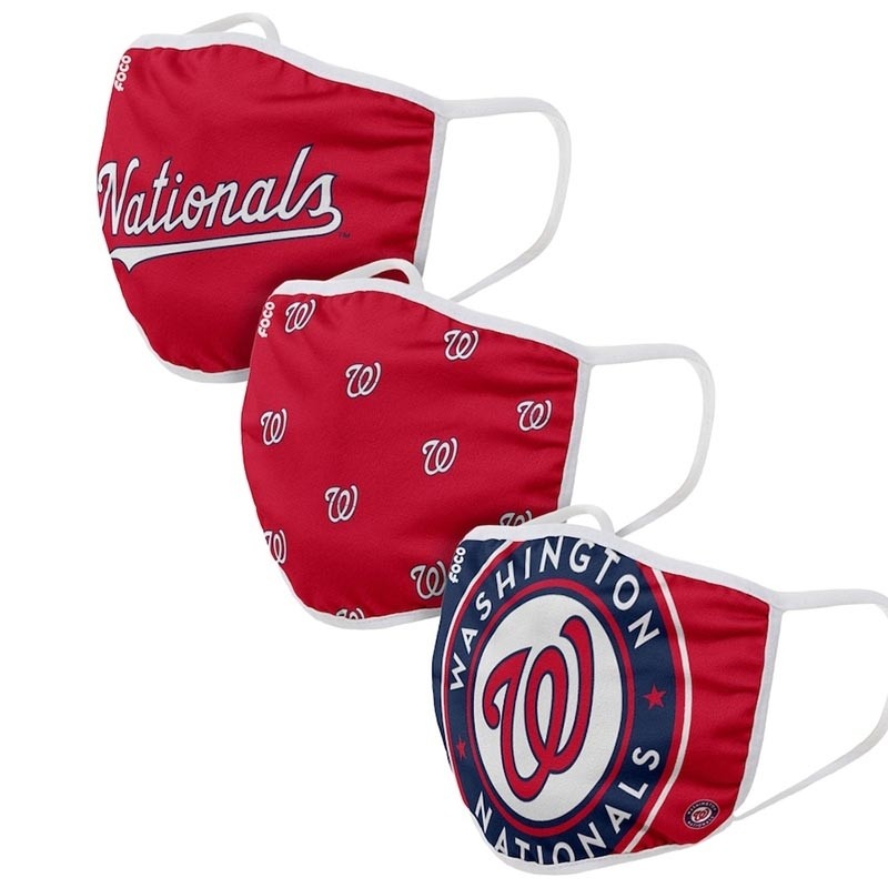 Washington Nationals Adult Cloth Face Covering 3-Pack