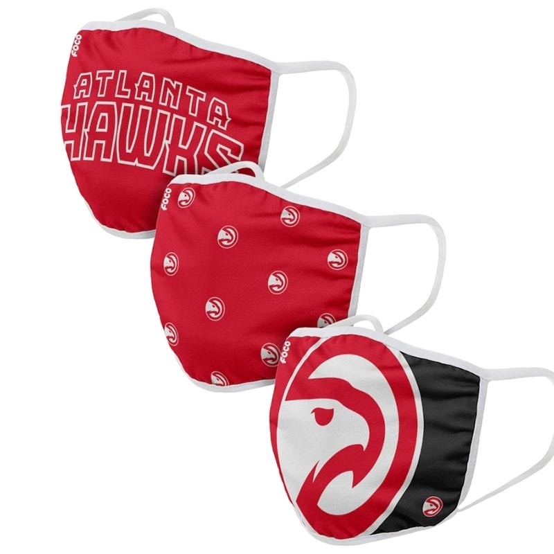 Adult Atlanta Hawks Cloth Face Covering 3-Pack