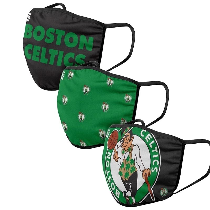 Adult Boston Celtics Cloth Face Covering 3-Pack