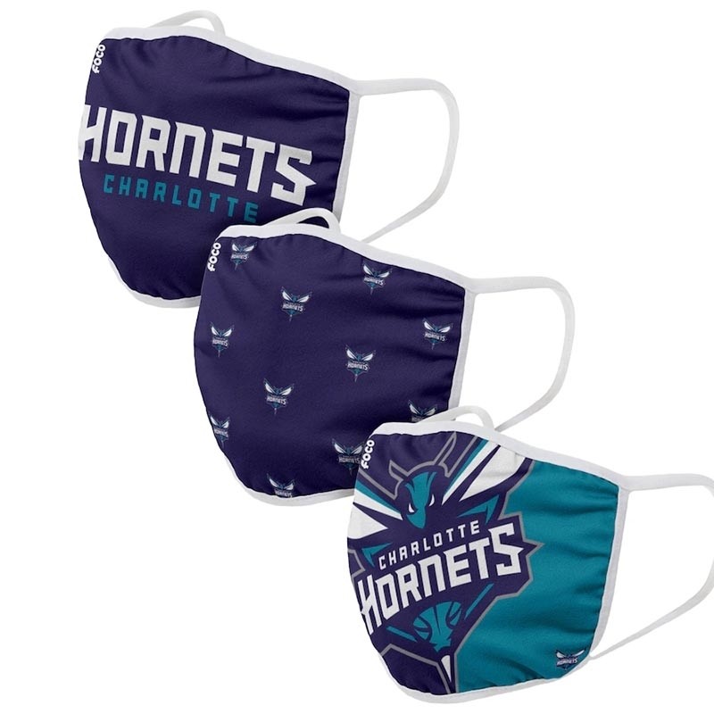 Adult Charlotte Hornets Cloth Face Covering 3-Pack