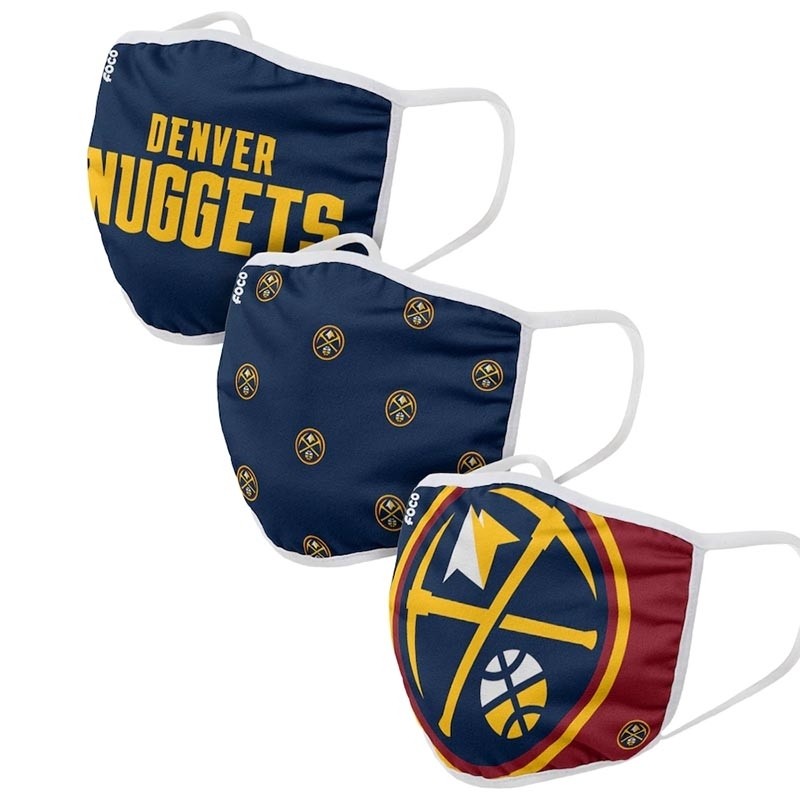 Adult Denver Nuggets Cloth Face Covering 3-Pack