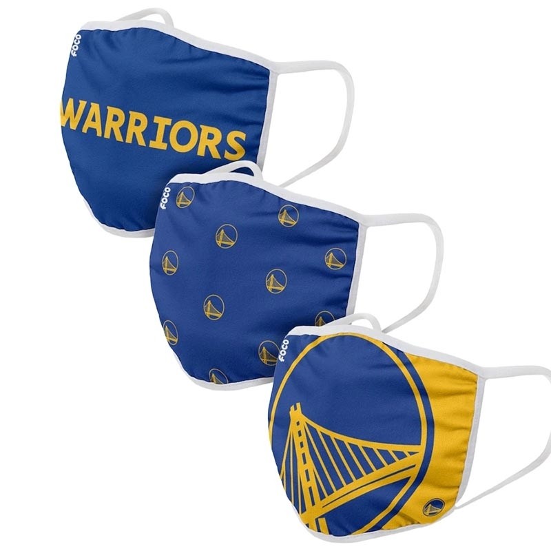 Adult Golden State Warriors Cloth Face Covering 3-Pack