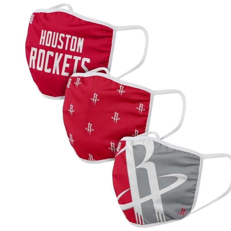 Adult Houston Rockets Cloth Face Covering 3-Pack