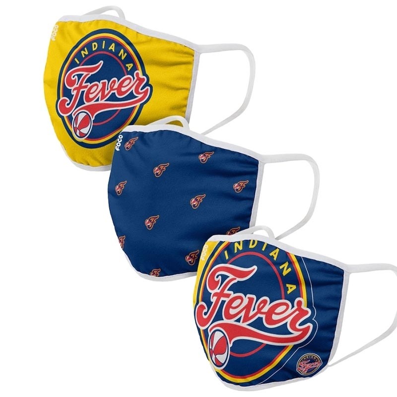 Adult Indiana Fever Cloth Face Covering 3-Pack