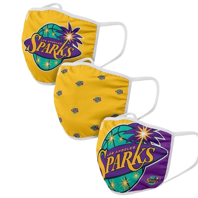 Adult Los Angeles Sparks Cloth Face Covering 3-Pack