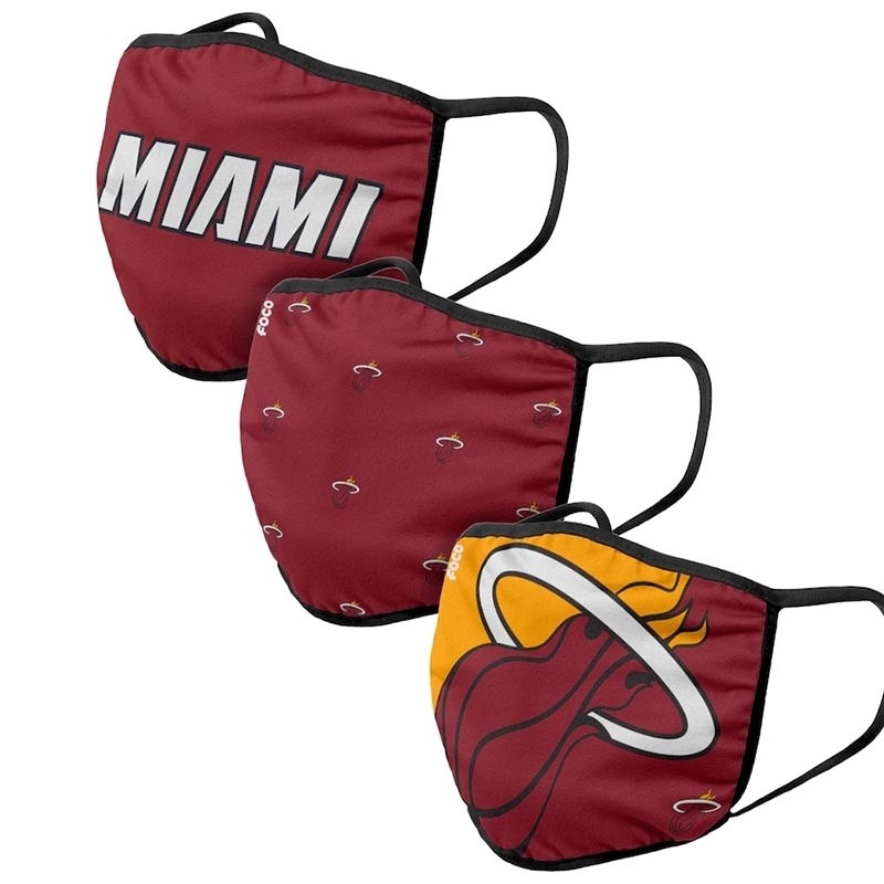 Adult Miami Heat Cloth Face Covering 3-Pack