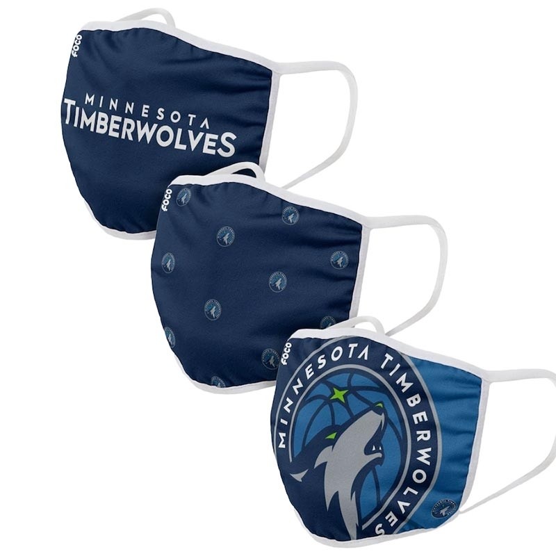 Adult Minnesota Timberwolves Cloth Face Covering 3-Pack