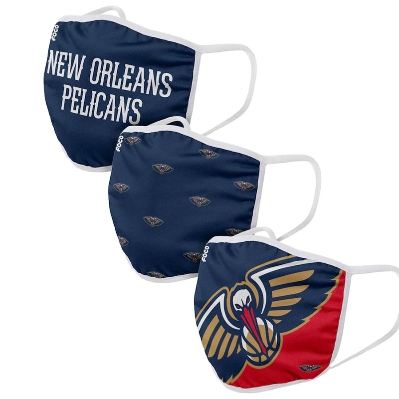 Adult New Orleans Pelicans Cloth Face Covering 3-Pack