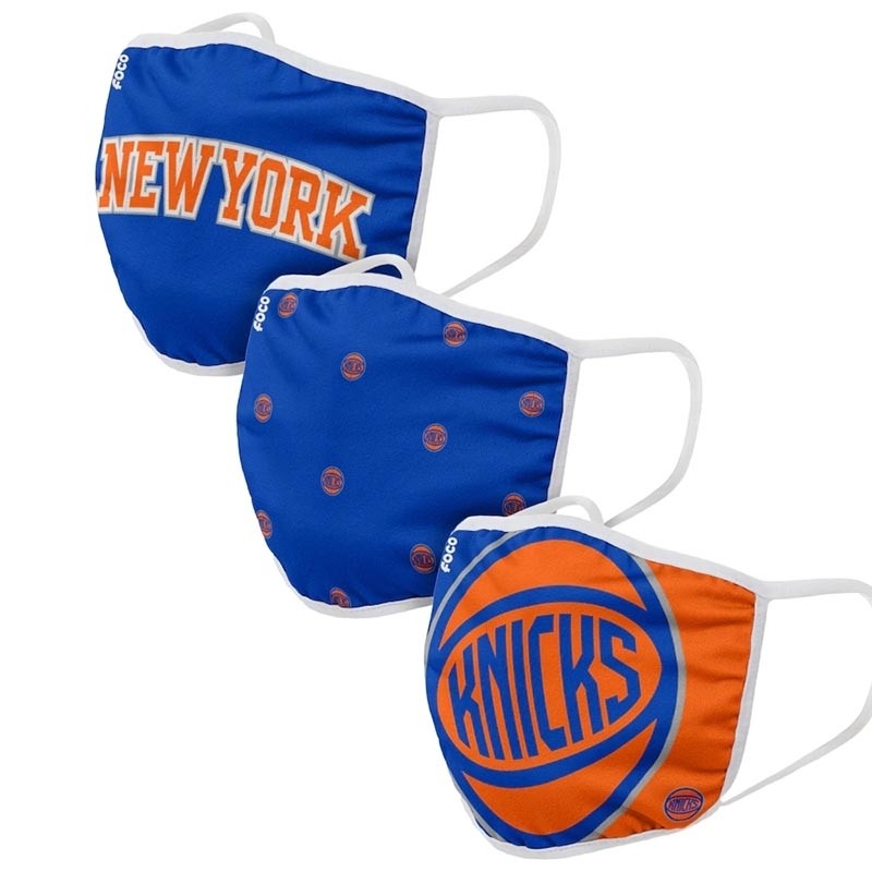 Adult New York Knicks Cloth Face Covering 3-Pack