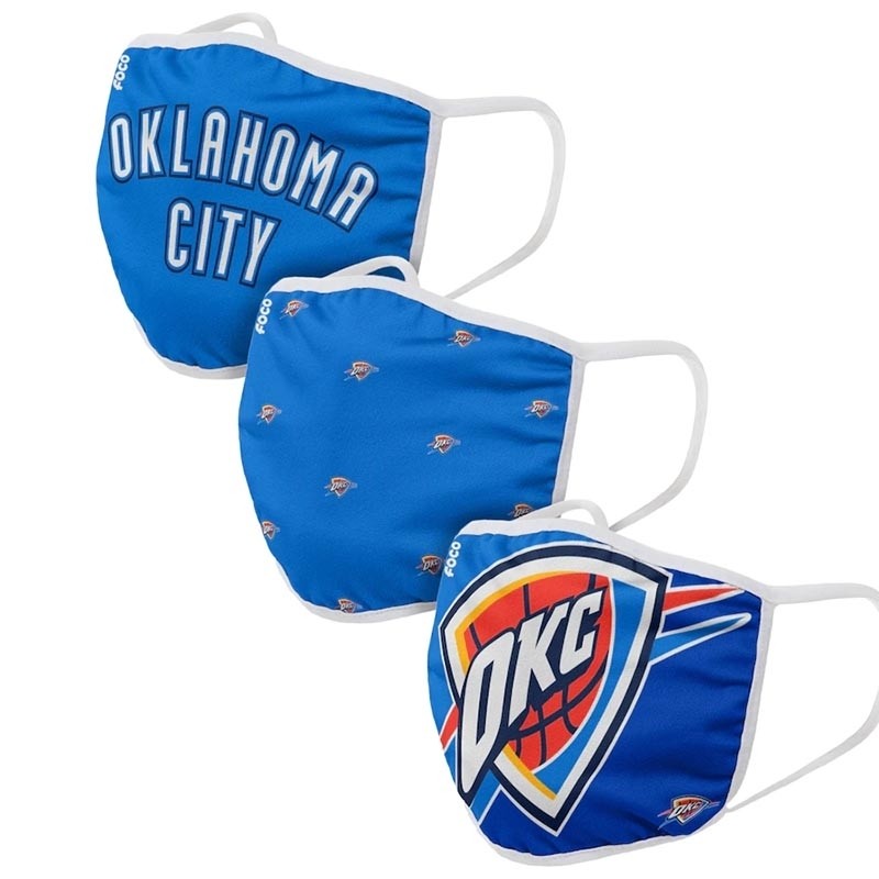 Adult Oklahoma City Thunder Cloth Face Covering 3-Pack