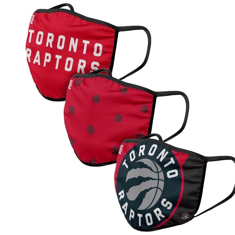 Adult Toronto Raptors Cloth Face Covering 3-Pack