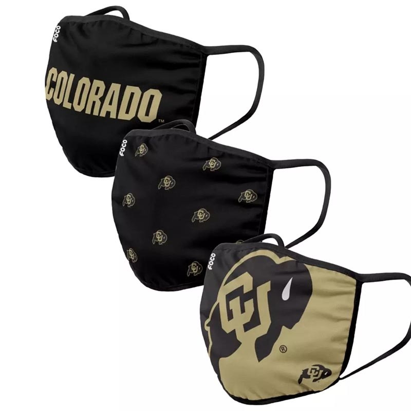 Colorado Buffalo Youth Adult Cloth Face Covering 3-Pack