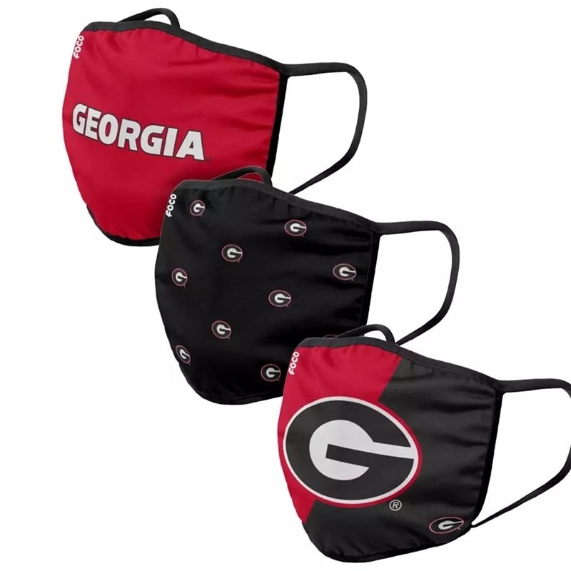 Georgia Bulldogs Adult Cloth Face Covering 3-Pack