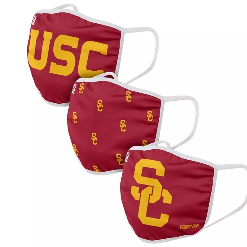 University of Southern California Youth Trojan Adult Cloth Face Covering 3-Pack