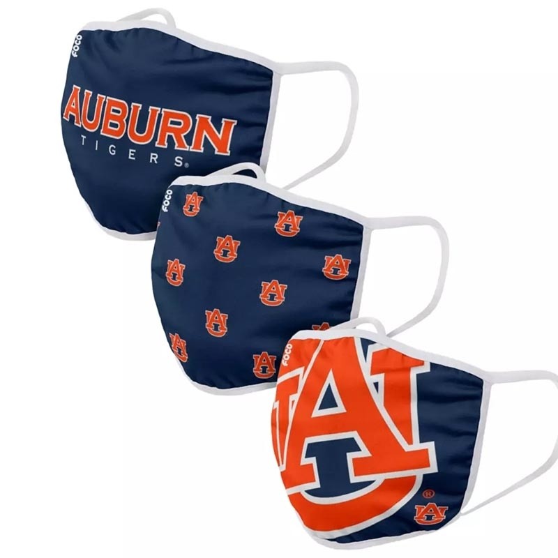 Young Auburn Tigers Adult Cloth Face Covering 3-Pack