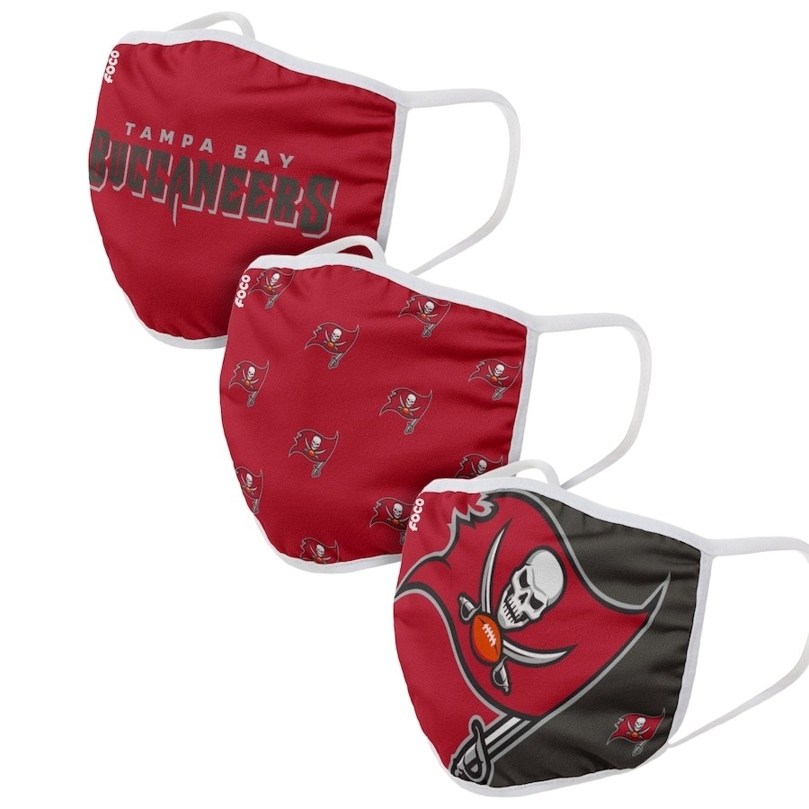 Tampa Bay Buccaneers Adult Face Covering 3-Pack