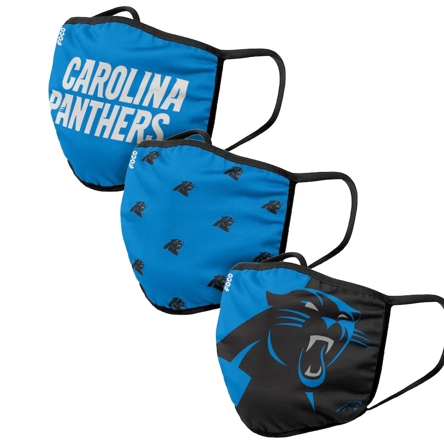 Carolina Panthers Adult Face Covering 3-Pack