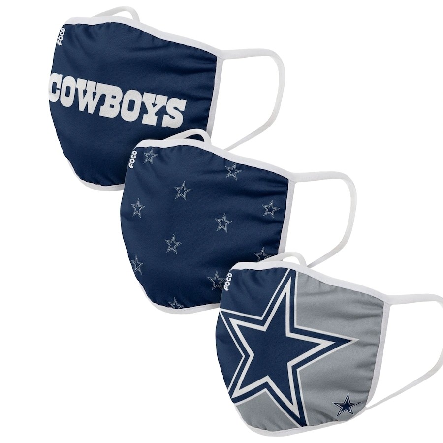 Dallas Cowboys Adult Face Covering 3-Pack