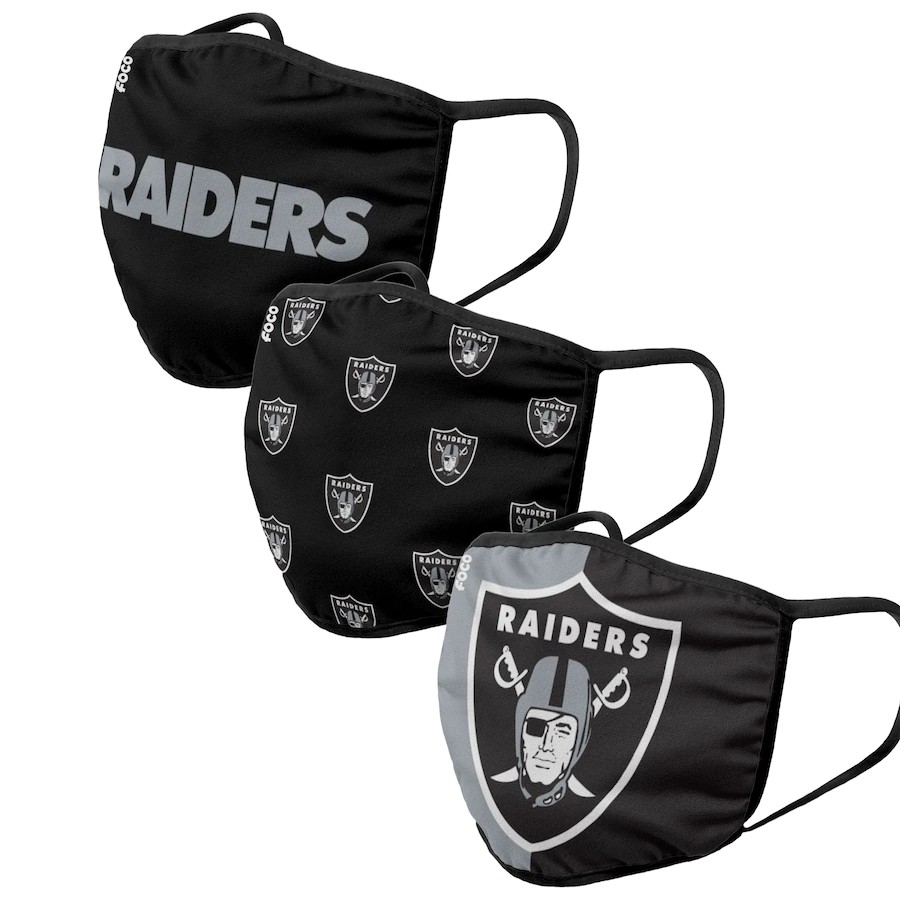 Las Vegas Raiders Adult Face Covering 3-Pack