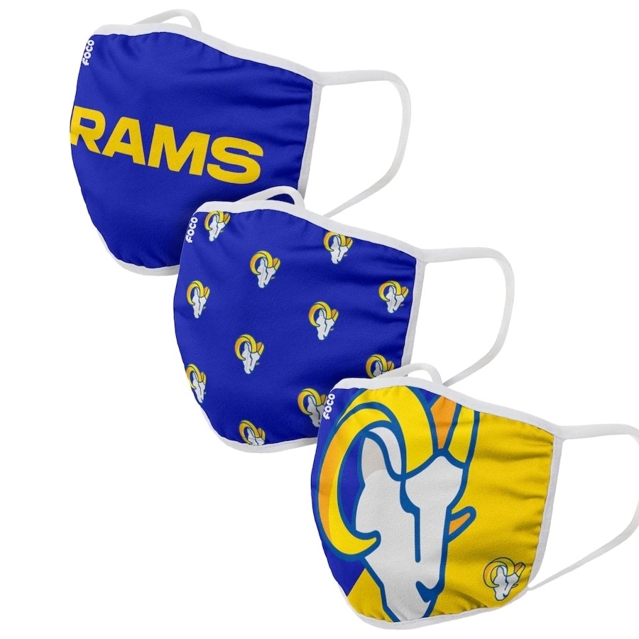 Los Angeles Rams Adult Face Covering 3-Pack