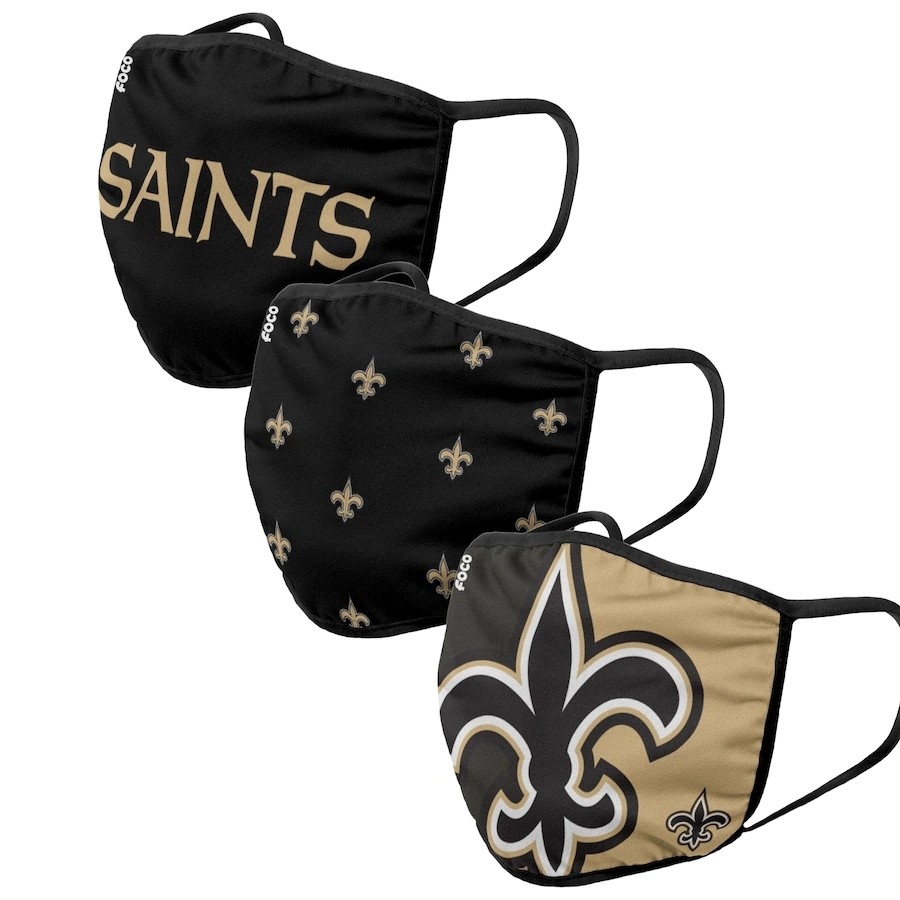 New Orleans Saints Adult Face Covering 3-Pack