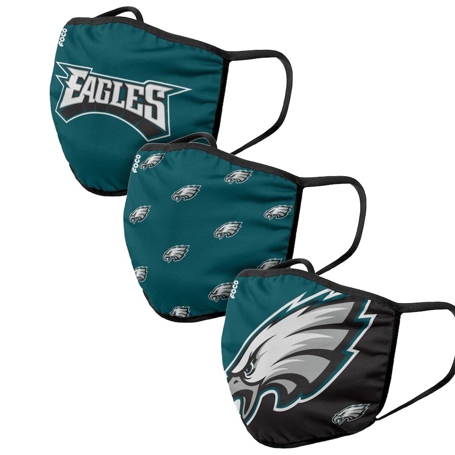 Philadelphia Eagles Adult Face Covering 3-Pack