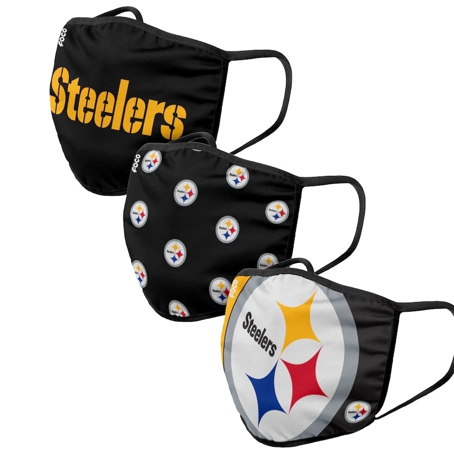 Pittsburgh Steelers Adult Face Covering 3-Pack