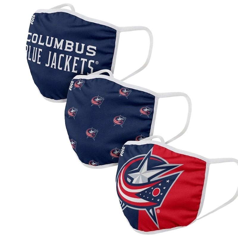 Columbus Blue Jackets Face Covering 3-Pack