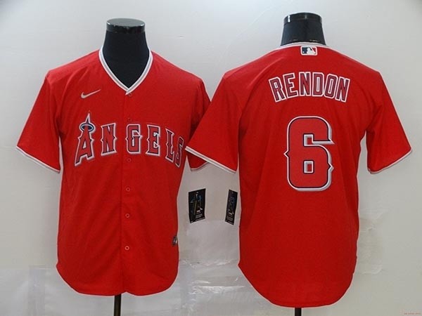 MLB Los Angeles Angels #6 Anthony Rendon Red 2020 Nike Cool Base Jersey