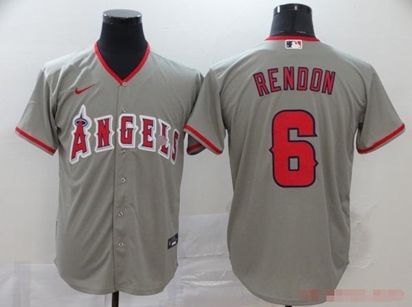 MLB Los Angeles Angels #6 Anthony Rendon Grey 2020 Nike Cool Base Jersey