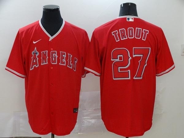 MLB Los Angeles Angels #27 Mike Trout Red 2020 Nike Cool Base Jersey