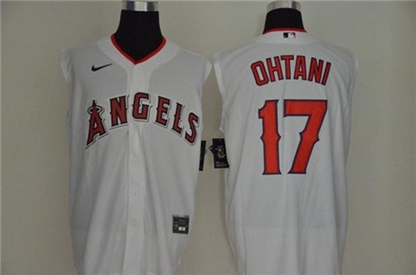 MLB Los Angeles Angels #17 Shohei Ohtani White Nike Cool Base Sleeveless Jersey