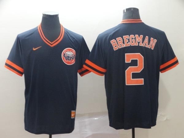 MLB Houston Astros #2 Alex Bregman Navy Nike Throwback Jersey